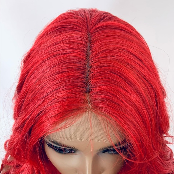 Gorgeous Red Premium Fiber Lace Front Wig for Valentines Day or Everyday - Picture 2 of 13